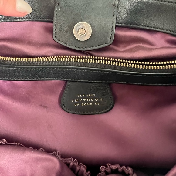 Smythson black leather bag - Picture 6 of 6
